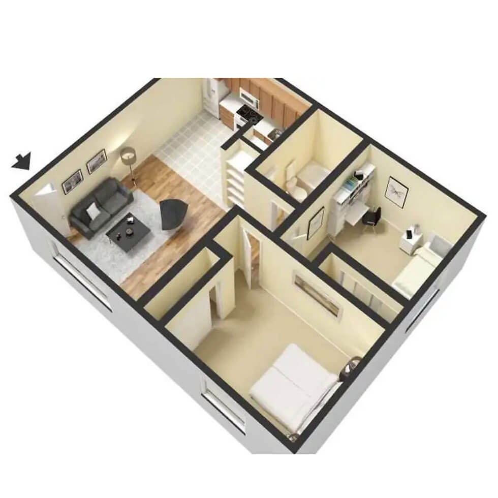 Majestic Apartments 2 bedroom plan
